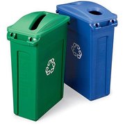 Rubbermaid Commercial 23 gal Rectangular Recycling Container, Green, Plastic FG354007GRN